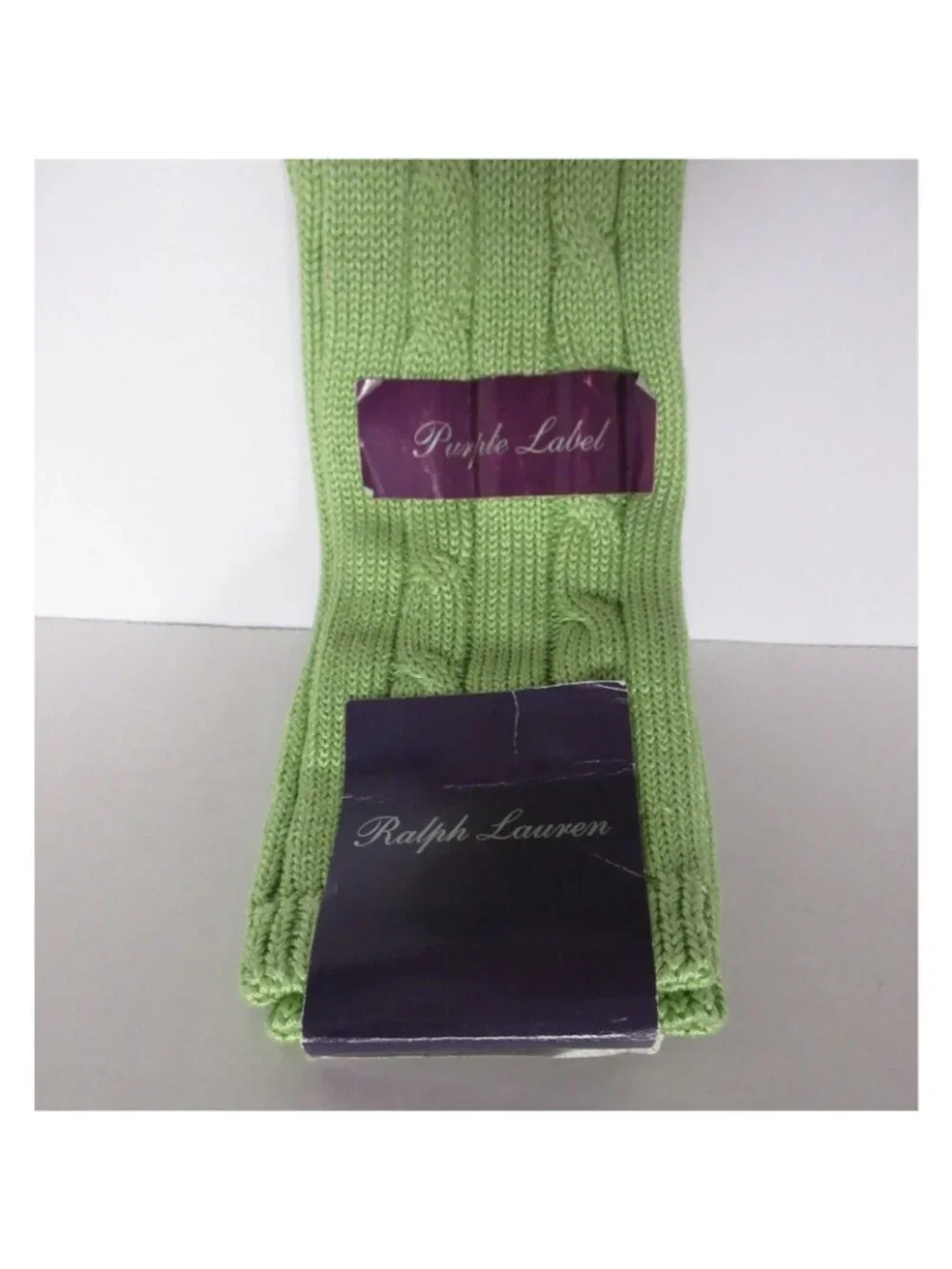 Ralph Lauren Purple Label Socks 10 13 Cotton Cable Knit Made in Japan